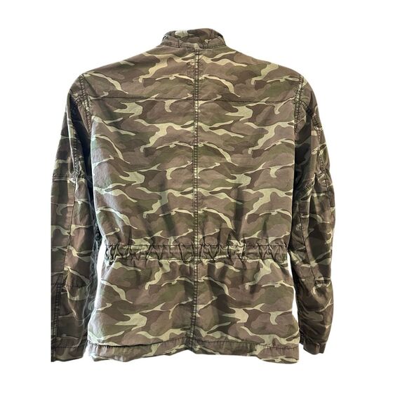 GAP Women's Size Large Olive Green Camo Utility Jacket Coat Multi Pockets Zip - Picture 2 of 7